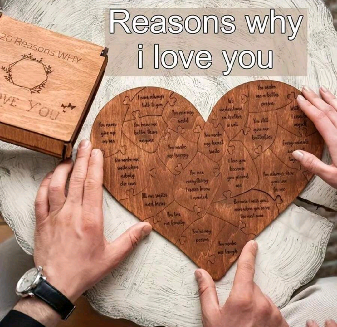20 Reasons I Love Why You Jigsaw Puzzle Gift Valentine's Day for Her & Him Gifts
