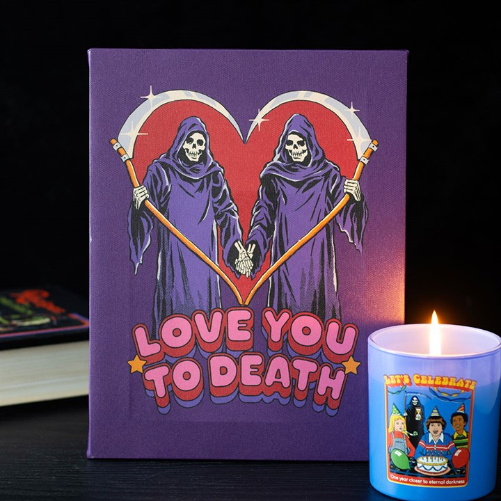 19x25cm Love You To Death Canvas Plaque by Steven Rhodes