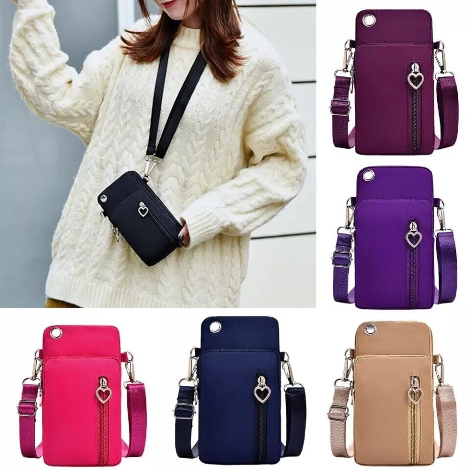 Stylish Mobile Phone Waterproof Crossbody Bag, Hands-free Phone Holder, Dog Walk