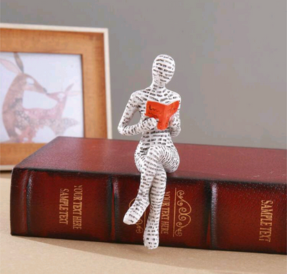 Resin Reading Figure Desk, Office Home Decoration For Bookshelf Gift For Readers