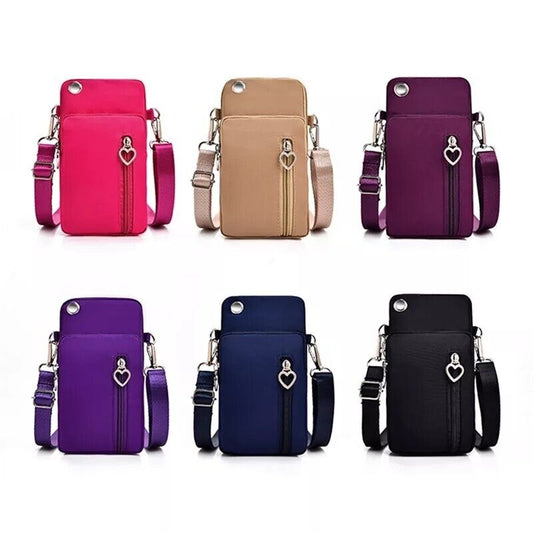 Stylish Mobile Phone Waterproof Crossbody Bag, Hands-free Phone Holder, Dog Walk