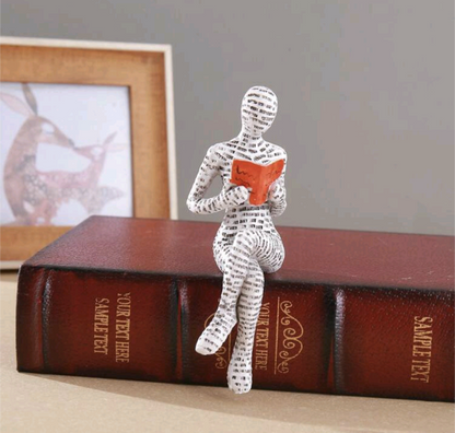 Resin Reading Figure Desk, Office Home Decoration For Bookshelf Gift For Readers