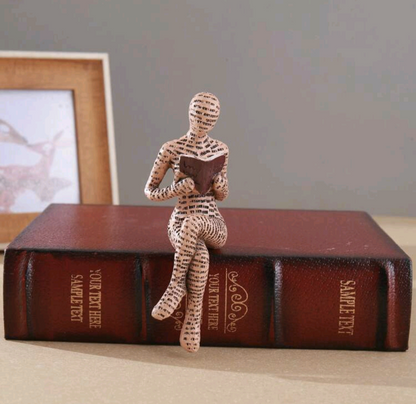 Resin Reading Figure Desk, Office Home Decoration For Bookshelf Gift For Readers