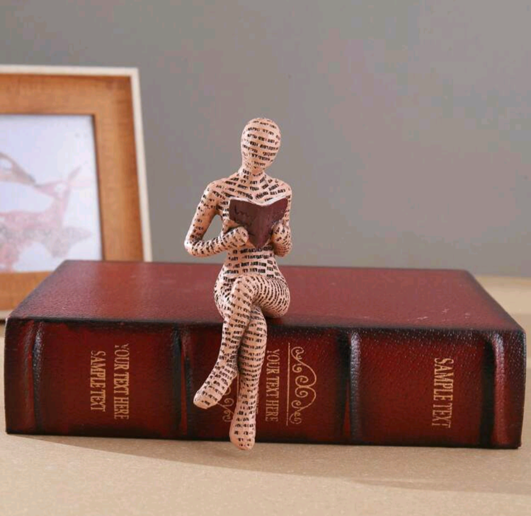 Resin Reading Figure Desk, Office Home Decoration For Bookshelf Gift For Readers