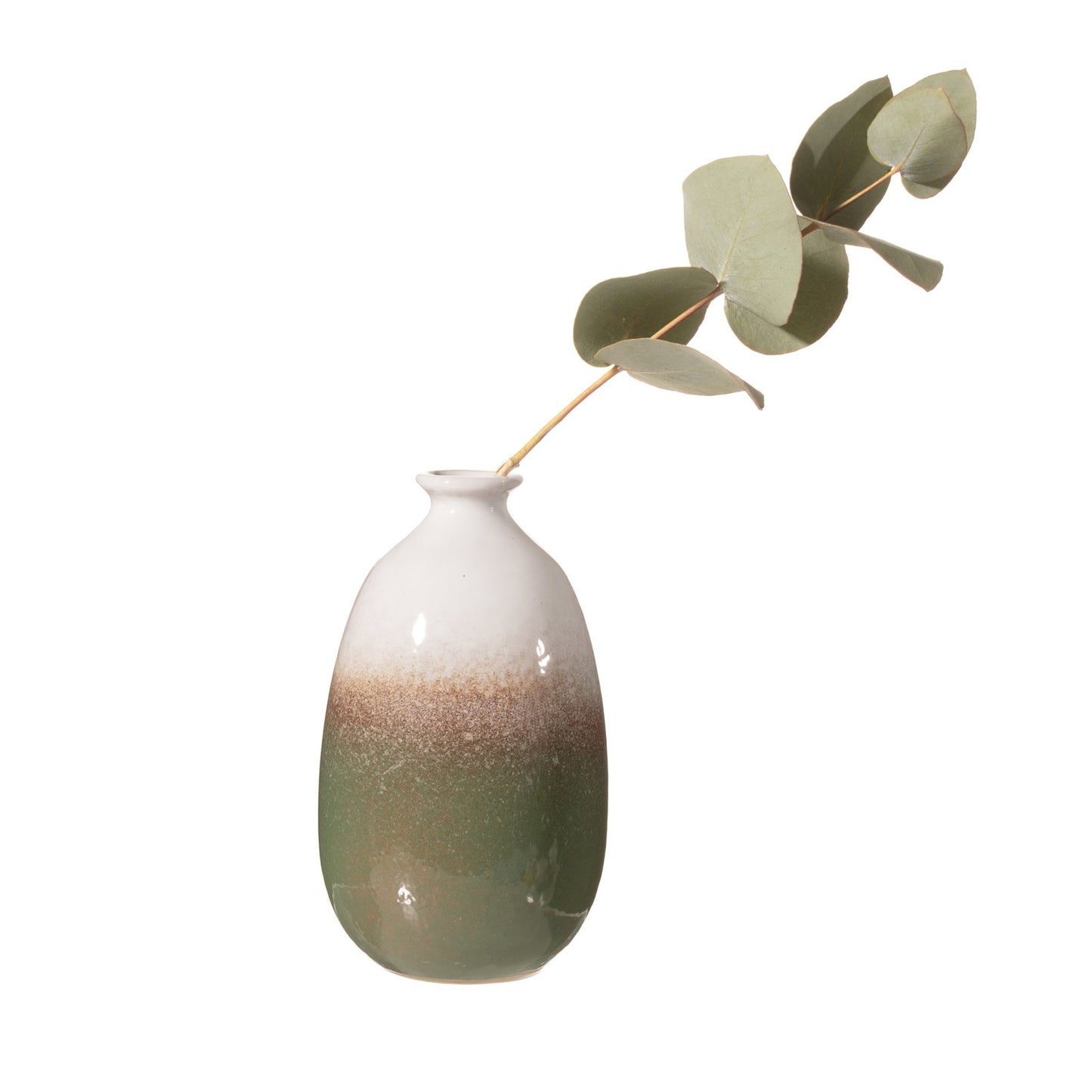 Dip Glazed Ombre Green Vase