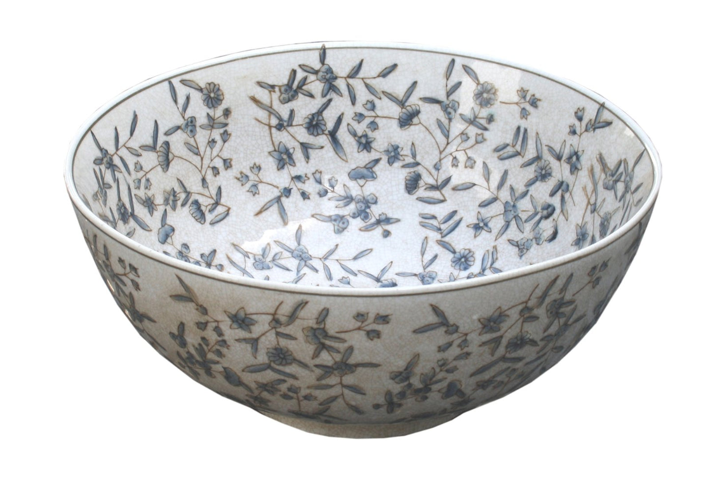 Blue And White Ditsy Print Bowl