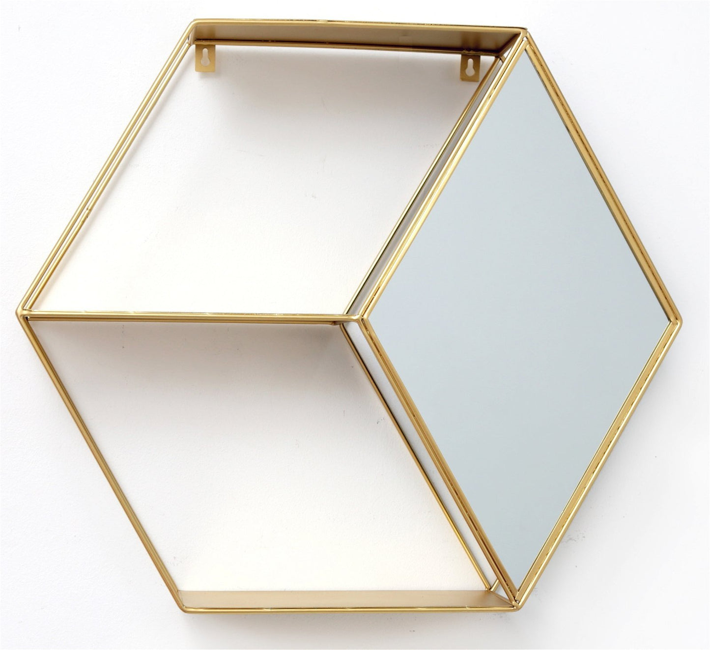 Hexagon Golden Mirror Unit