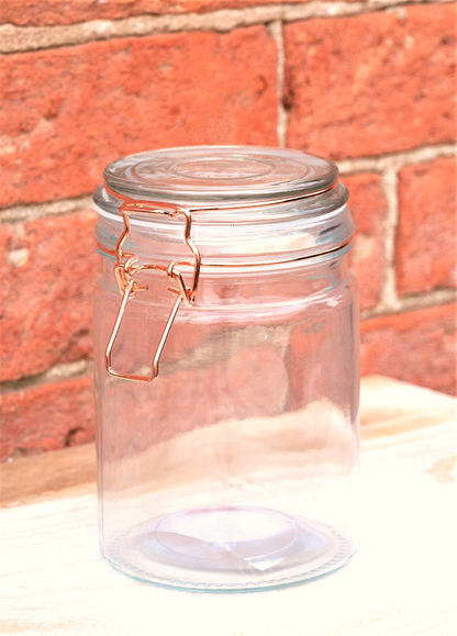 Storage Jar, Glass with Copper Wire Fastening