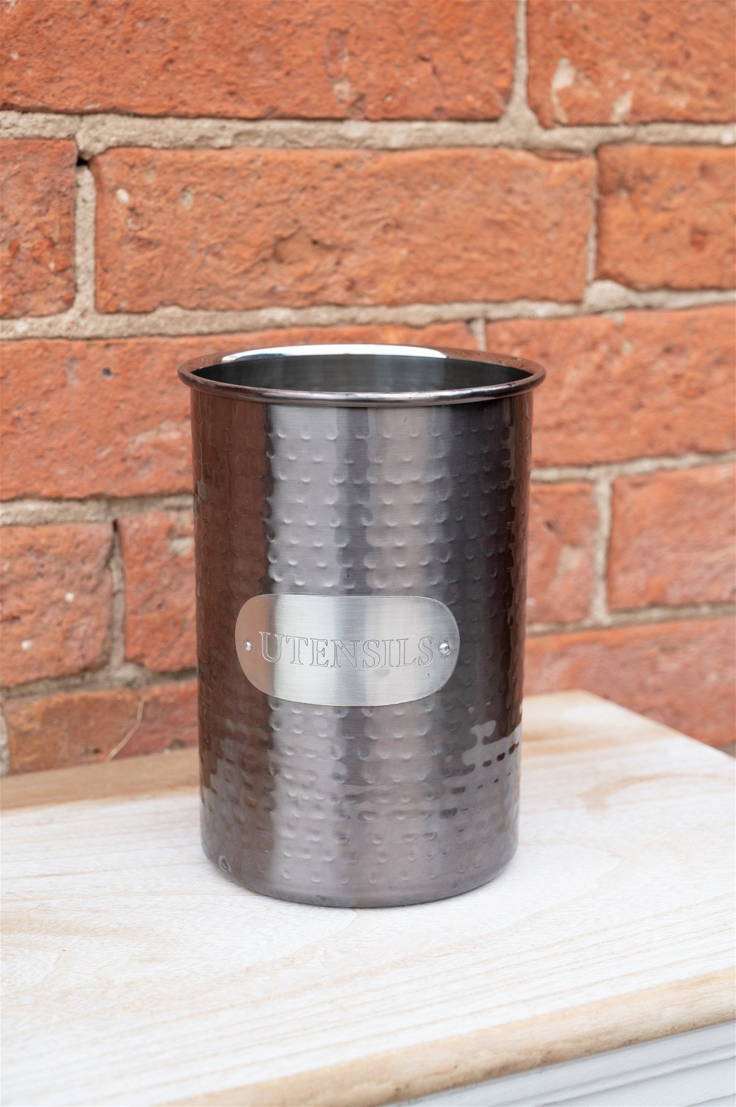 Grey Stainless Steel Utensil Holder