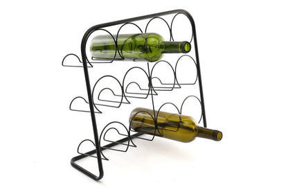 Black Metal Wire 12 Wine Bottle Holder