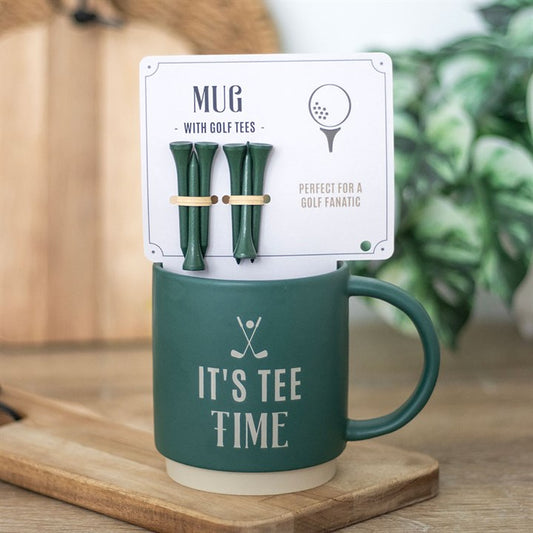 It's Tee Time Mug with Golf Tees