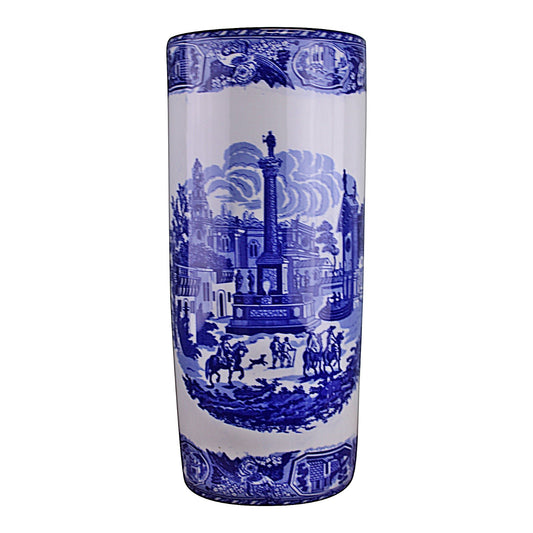 Umbrella Stand, Vintage Blue & White Townscape Design