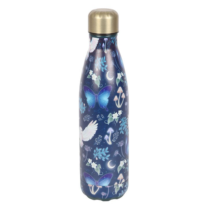 Night Flight Owl Print Metal Water Bottle