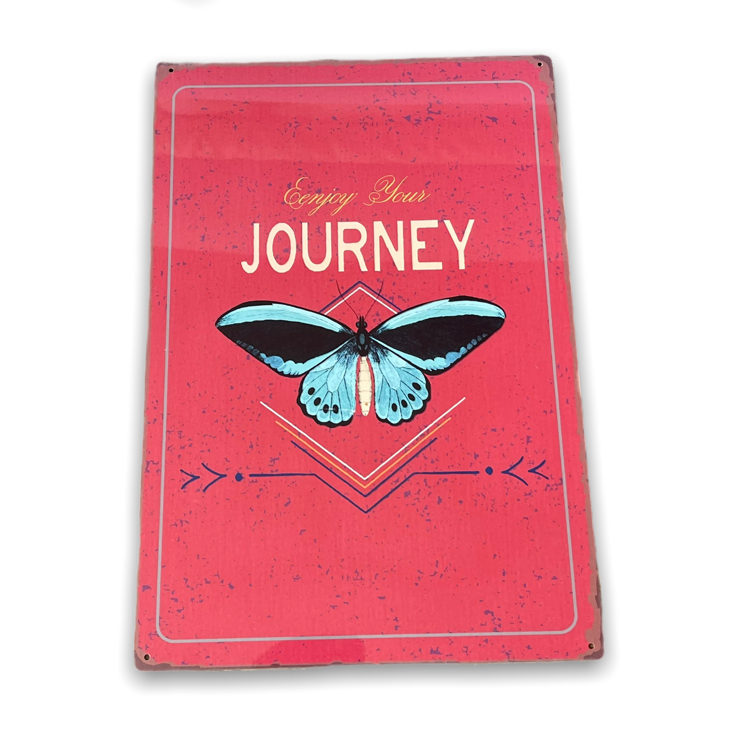 Vintage Metal Sign - Enjoy Your Journey Butterfly Design