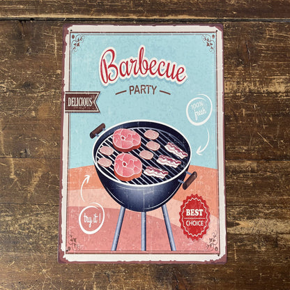 Vintage Metal Sign - Retro Barbecue Party Sign