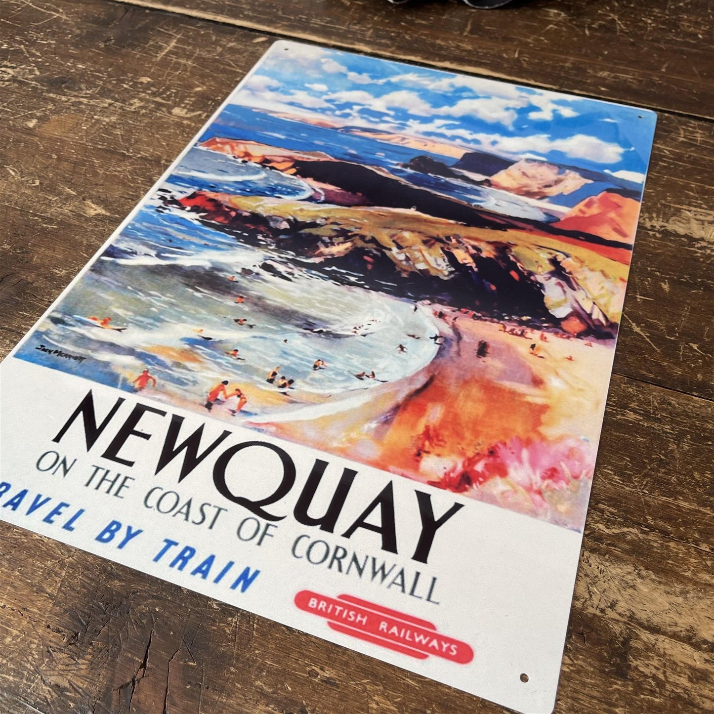 Vintage Metal Sign - British Railways Retro Advertising, Newquay