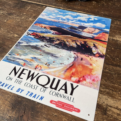 Vintage Metal Sign - British Railways Retro Advertising, Newquay