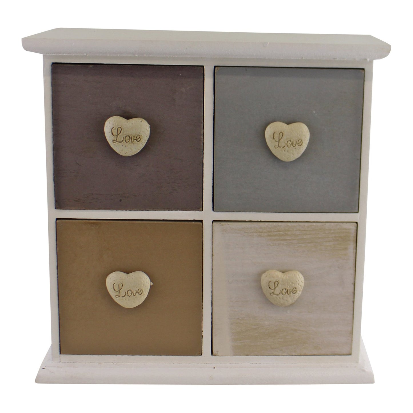 White & Neutral Coloured Love Heart Trinket Drawers