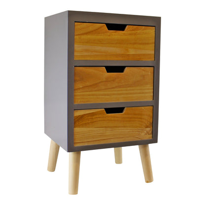 3 Drawer Chest In Grey Finish Drawers With Removable Legs