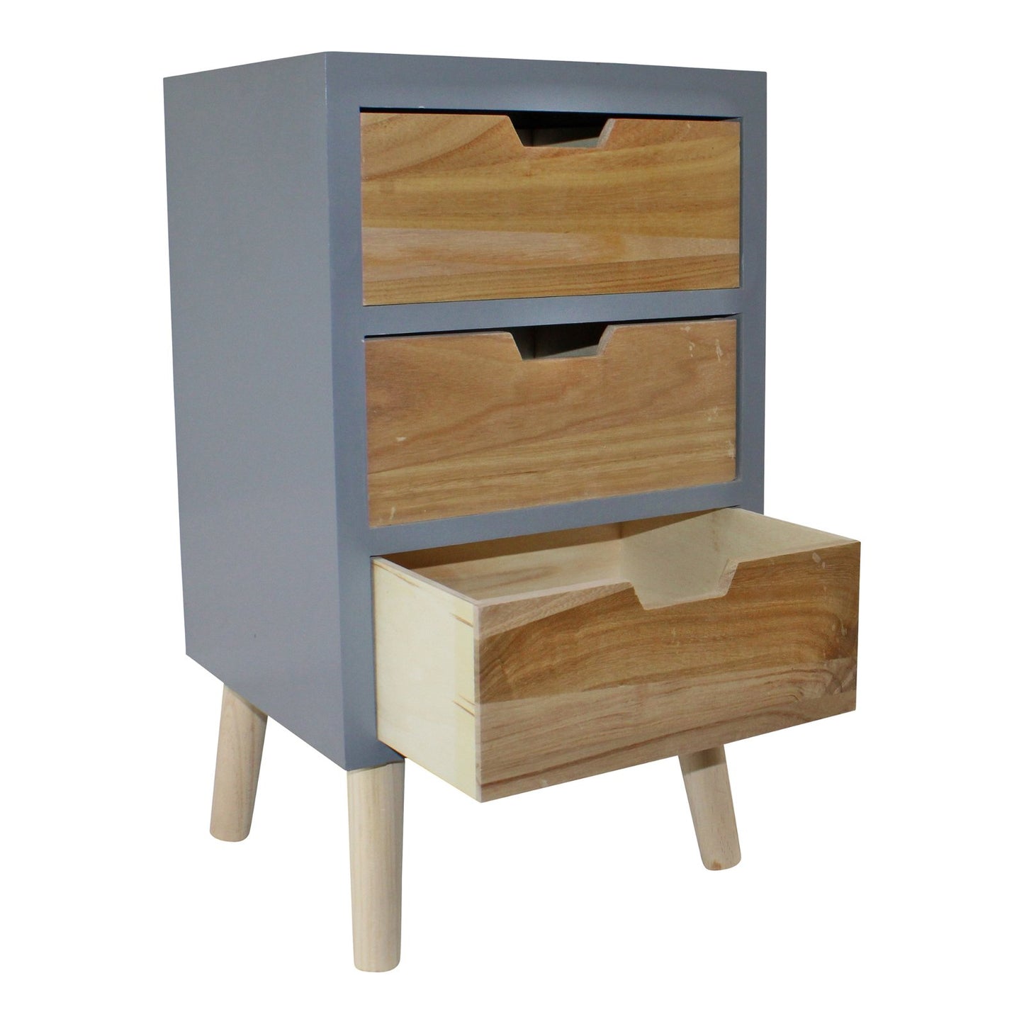 3 Drawer Chest In Grey Finish Drawers With Removable Legs