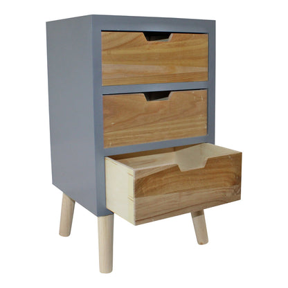 3 Drawer Chest In Grey Finish Drawers With Removable Legs