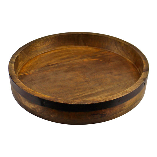 Mango Wood Circular Serving Tray, 38cm