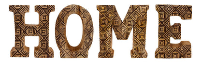 Hand Carved Wooden Geometric Letters Home