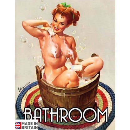 Small Metal Sign 45 x 37.5cm Vintage Retro Bathroom