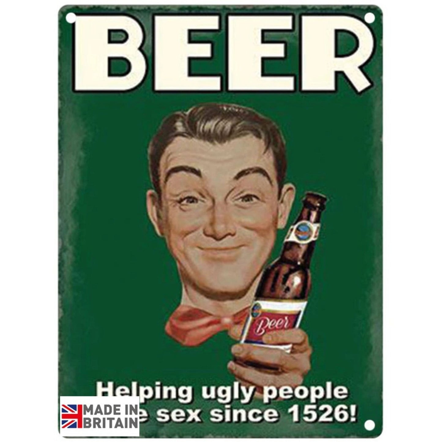 Large Metal Sign 60 x 49.5cm Funny Beer