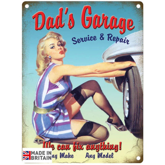 Large Metal Sign 60 x 49.5cm Vintage Retro Dad's Garage