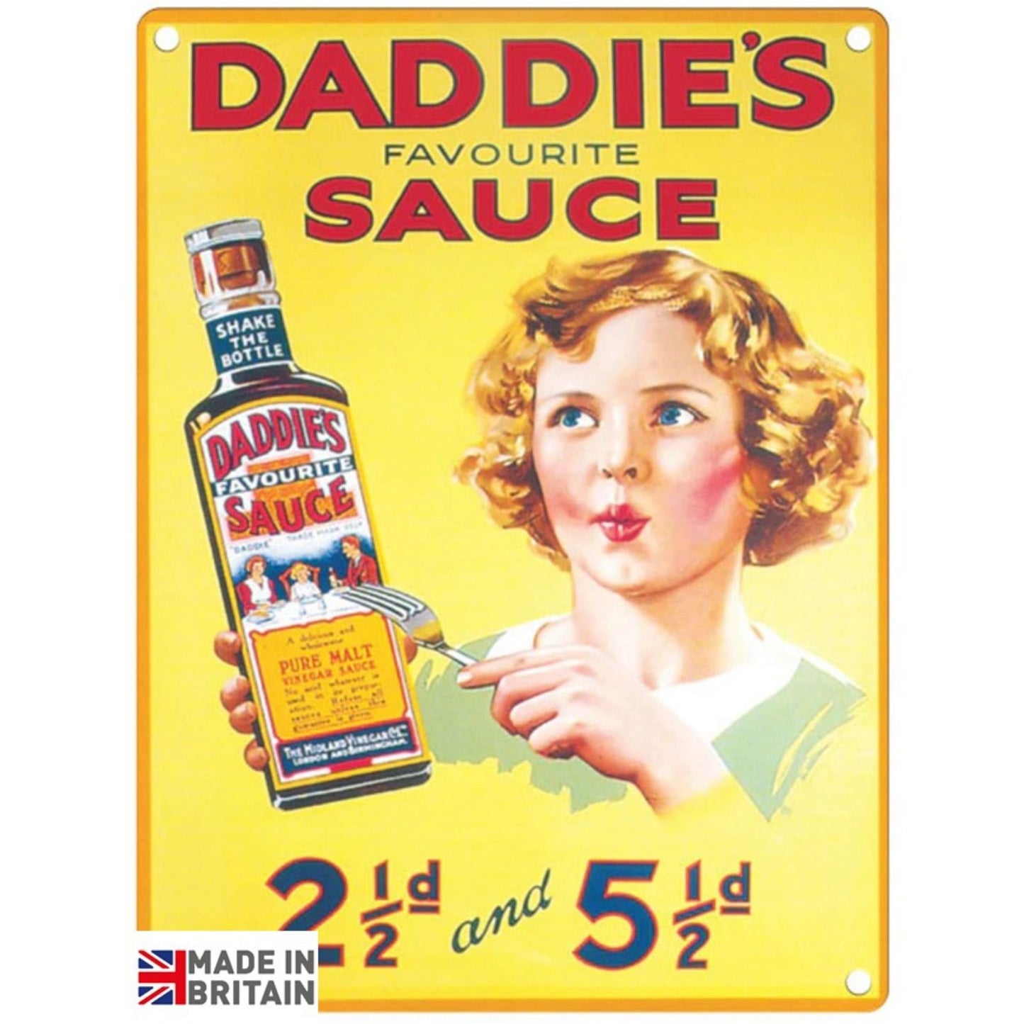 Small Metal Sign 45 x 37.5cm Vintage Retro Daddie's Sauce