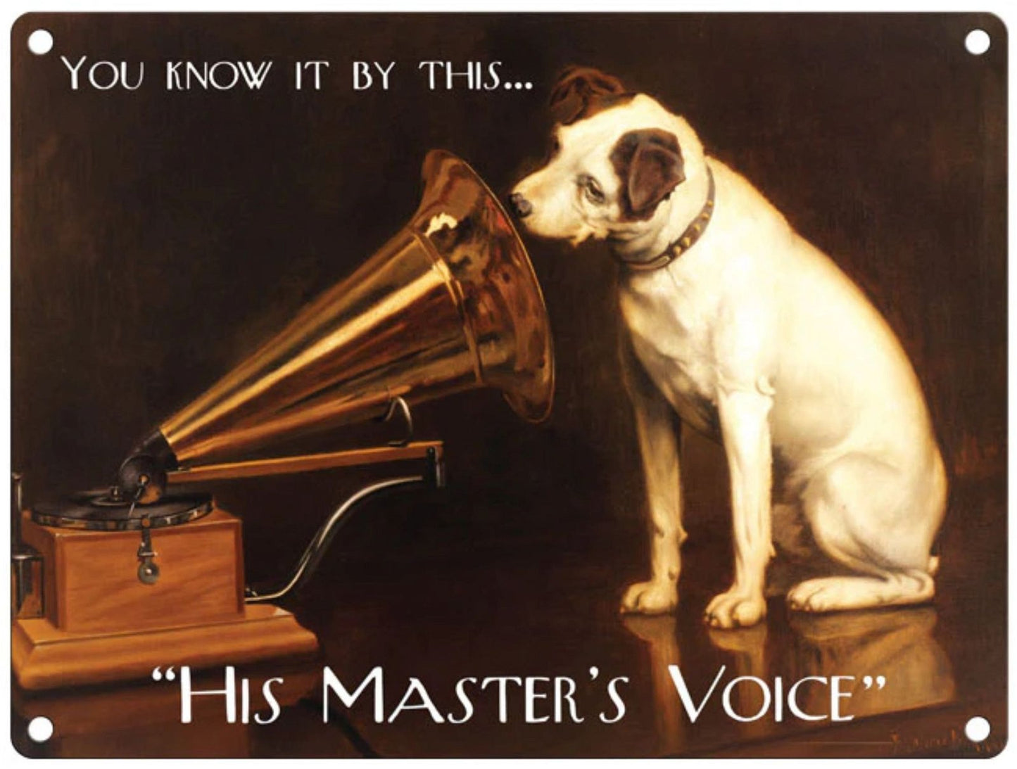 Small Metal Sign 45 x 37.5cm Vintage Retro His Master's Voice