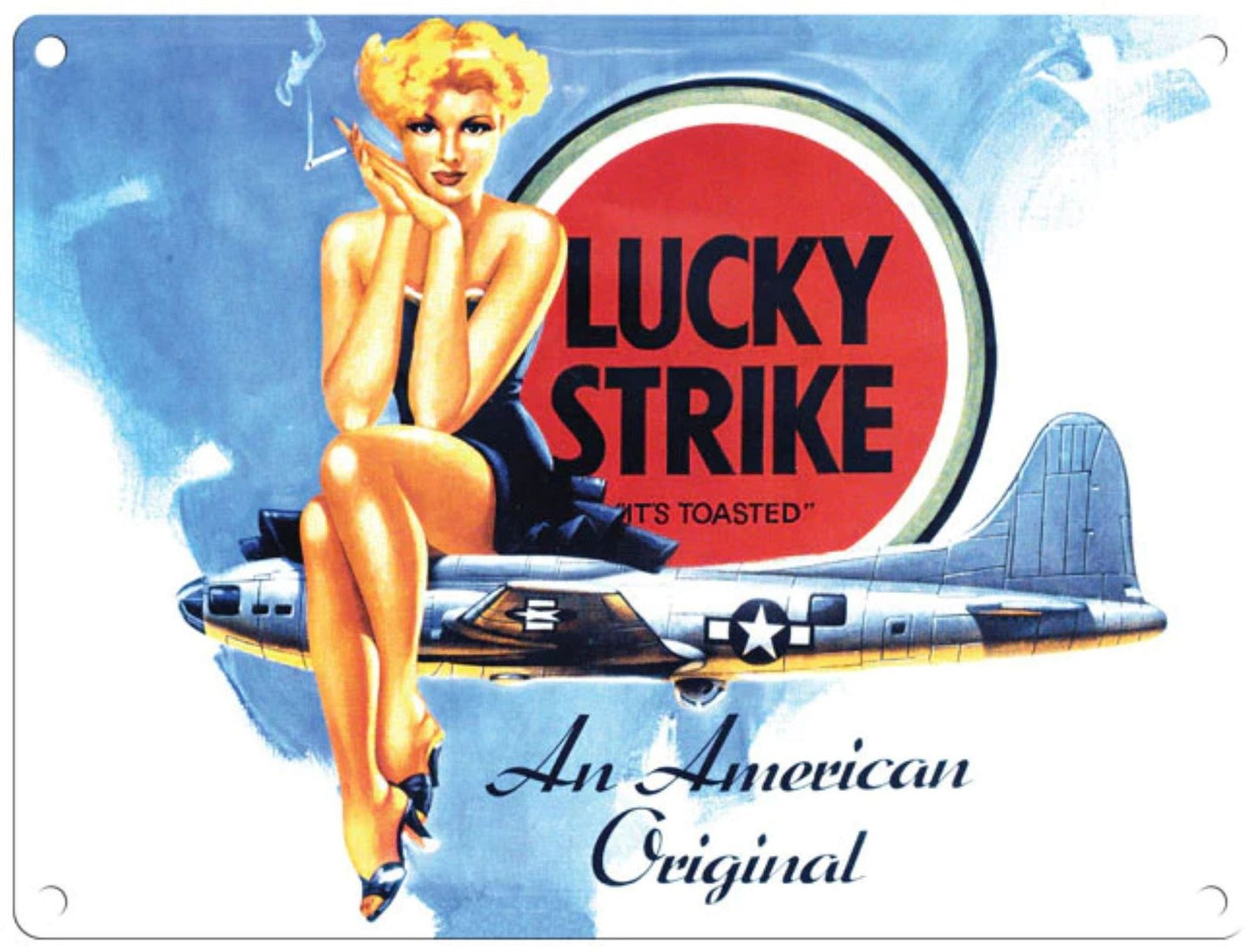 Large Metal Sign 60 x 49.5cm Vintage Retro Lucky Strike Cigarettes