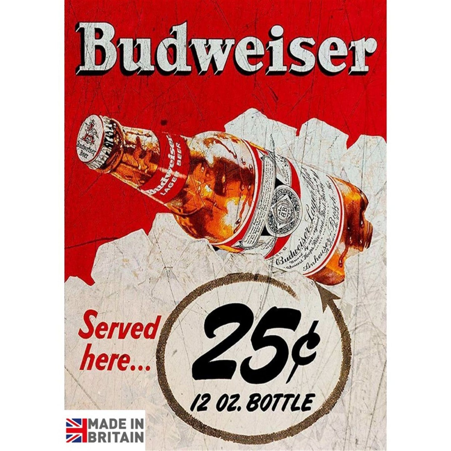 Small Metal Sign 45 x 37.5cm Budweiser Beer