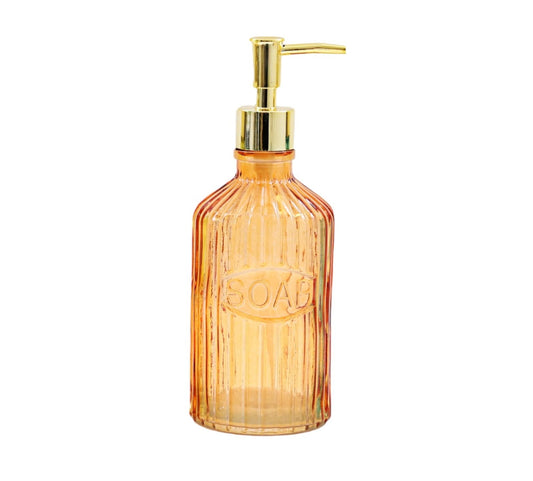 Orange Glass Soap Dispenser