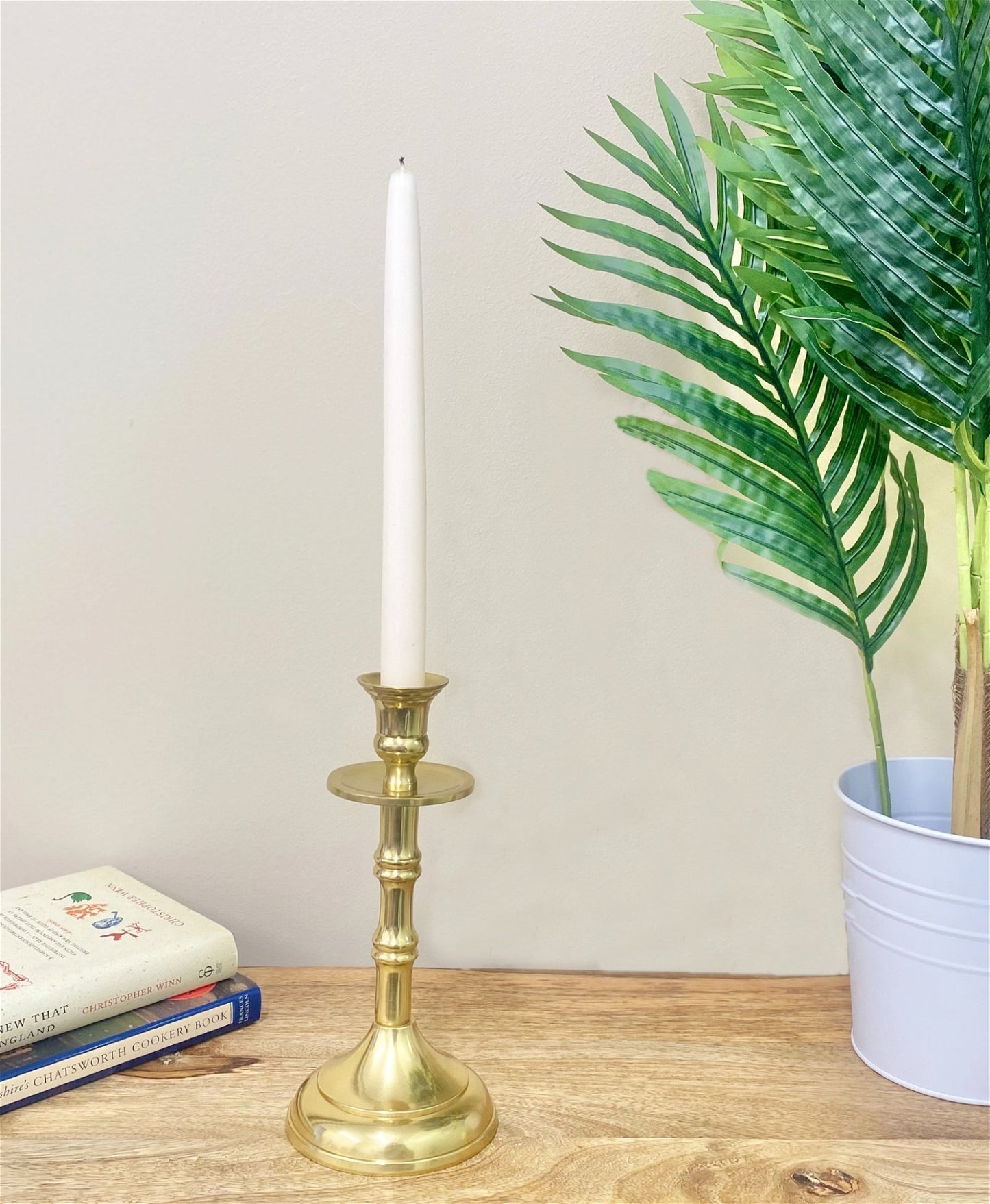 Brass Metal Dinner Candlestick 22cm