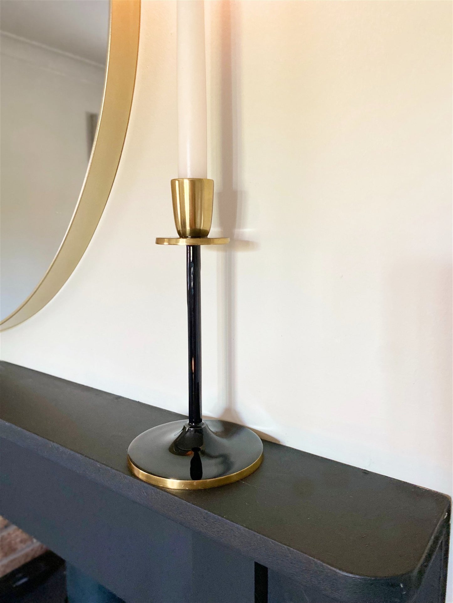 Medium Black and Gold Candlestick