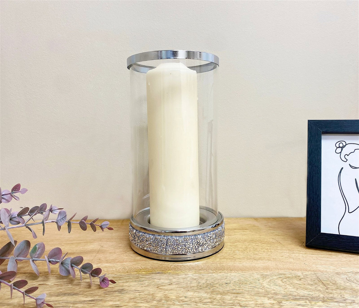 Large Sparkly Pillar Candle Holder