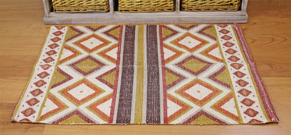 Moroccan Inspired Kasbah Rug, Diamonds and Stripes, 60x90cm