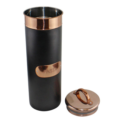 Black & Copper Metal Pasta Tin