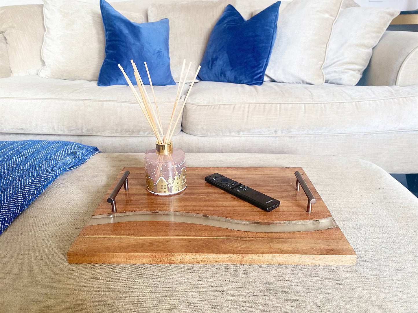 Acacia Wood Tray With Handles