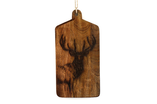 Stag Engraved Wooden Cheese Board