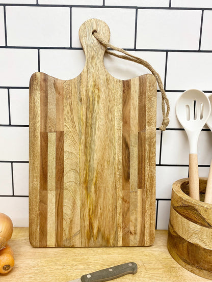 Striped Wooden Large Chopping Board