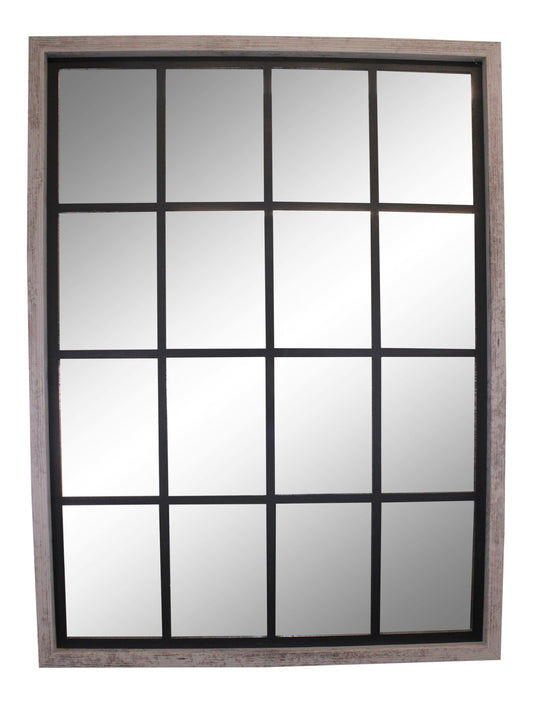 Grey Window Style Wall Mirror 60x80cm