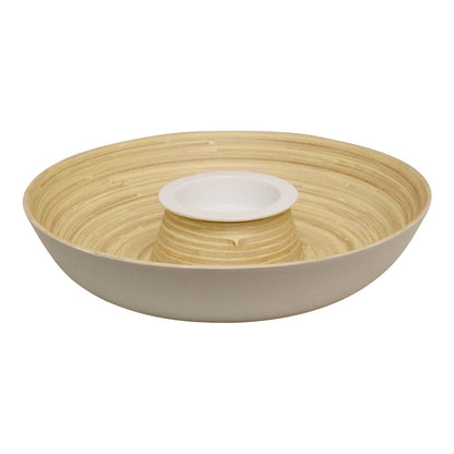 Natural Interiors Bamboo Chip & Dip Dish