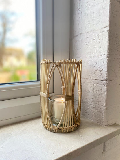 Rattan Candle Holder Small