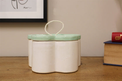 Green Flower Shape Trinket Box