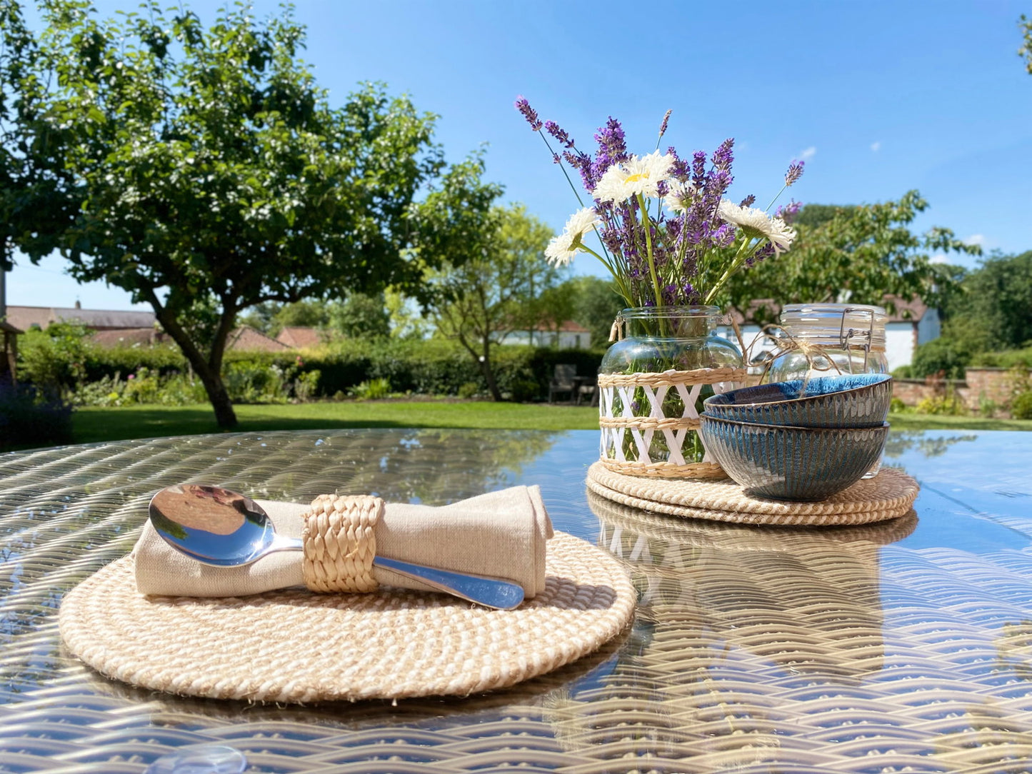 Set of Four Water Hyacinth Napkin Rings