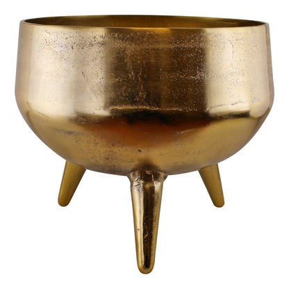 Gold Metal Planter/Bowl With Feet, 35cm