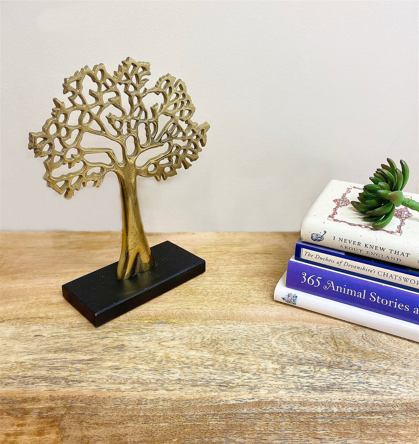 Small Antique Gold Tree On Black Base